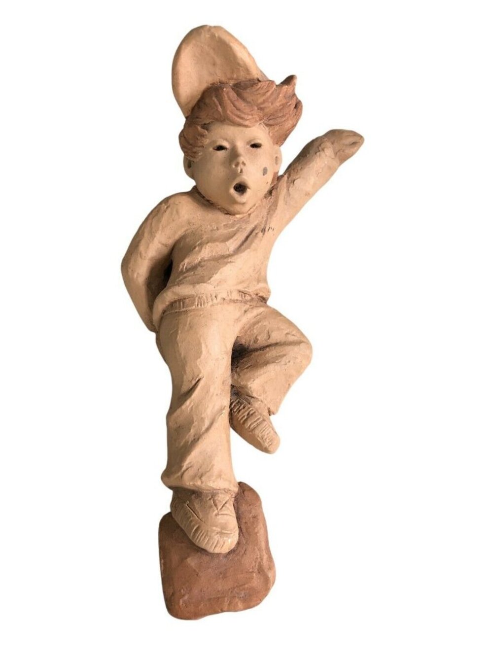 Lee Bortin Originals Boy Sliding Home Base Baseball Clay Figurine Statue 11"x6"
